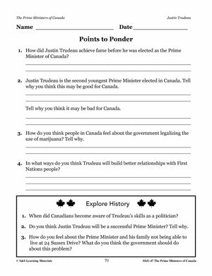Prime Ministers of Canada Grades 4-8