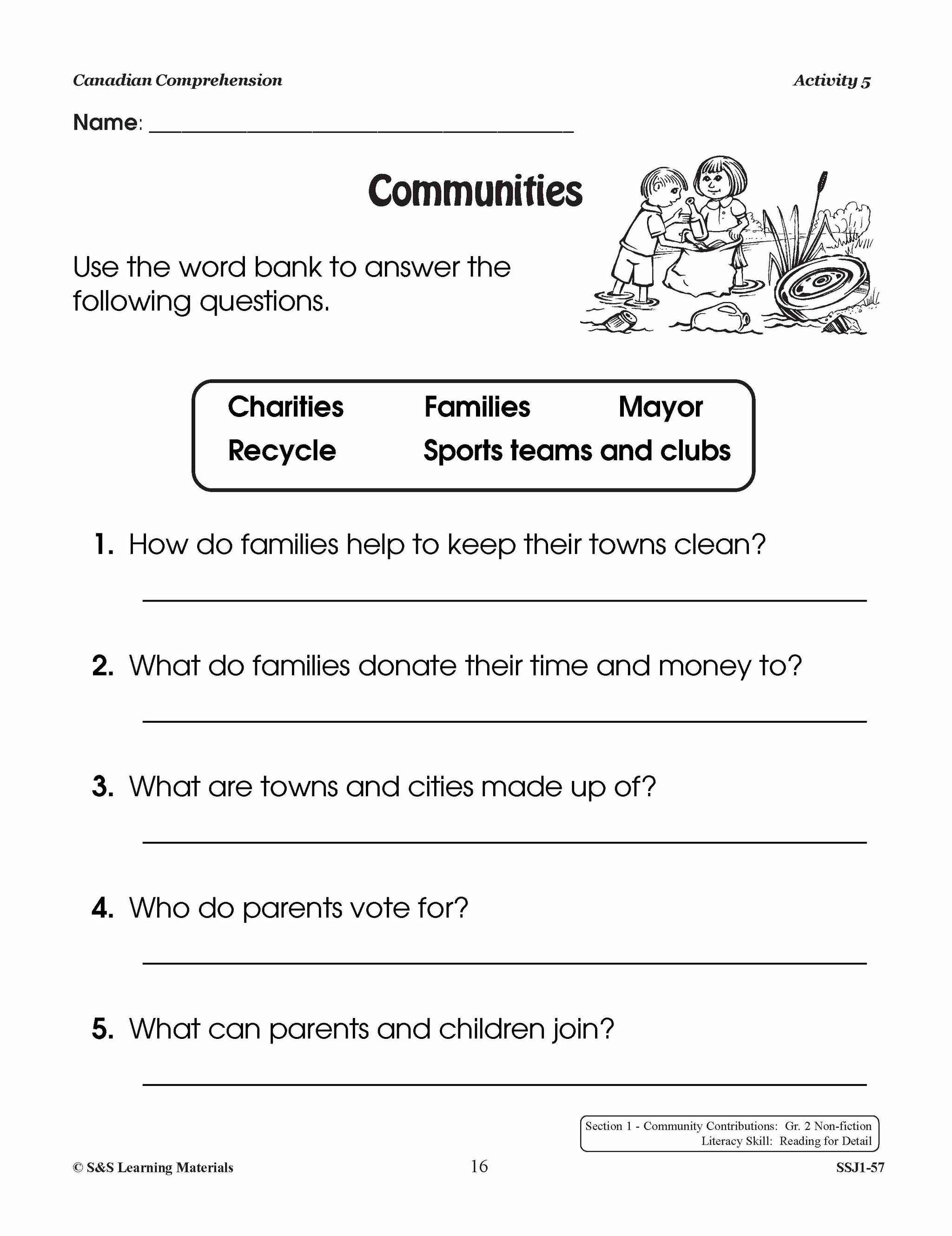 Canadian Comprehension Grades 1-2 (Fiction and NonFiction)