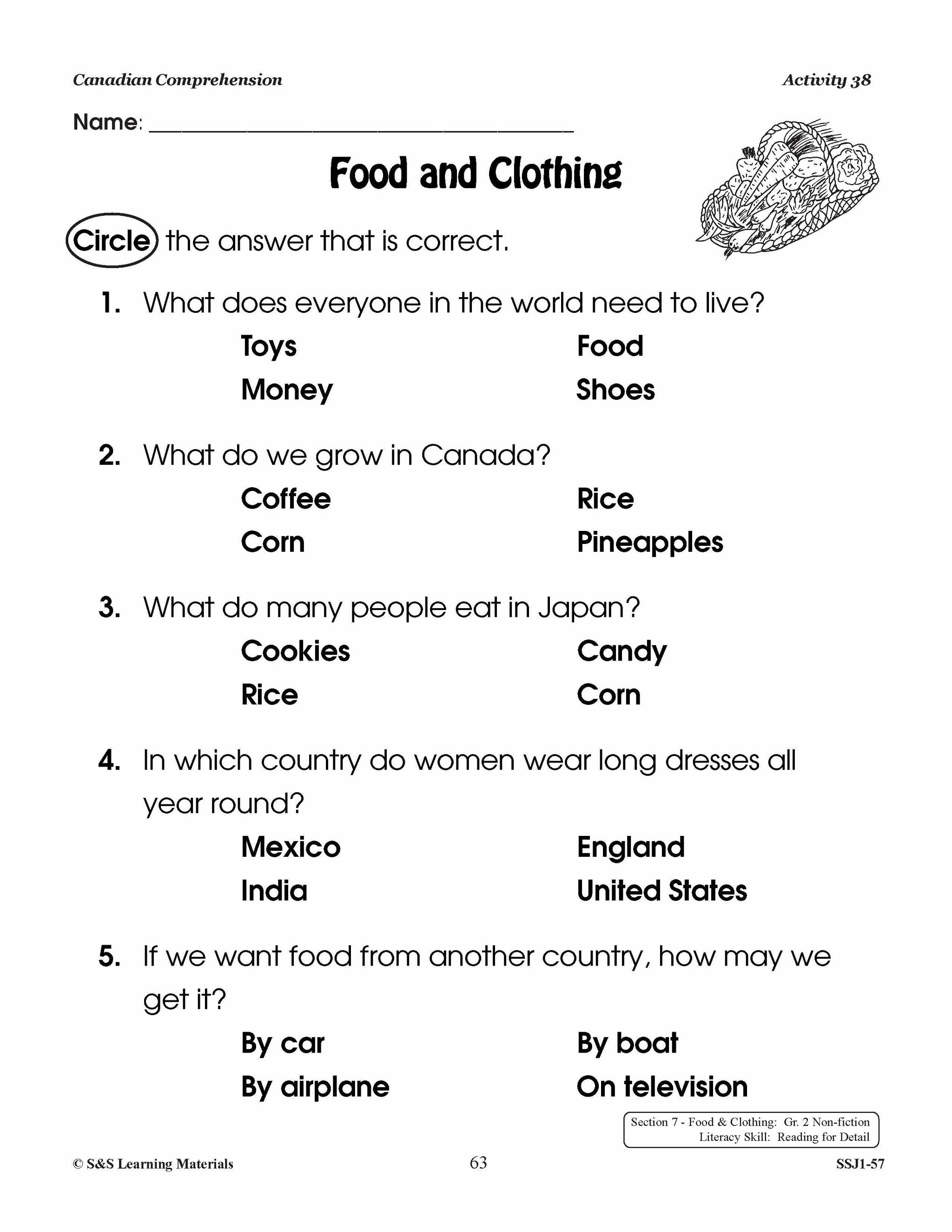 Canadian Comprehension Grades 1-2 (Fiction and NonFiction)