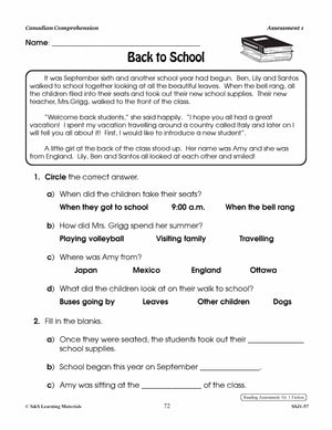 Canadian Comprehension Grades 1-2 (Fiction and NonFiction)