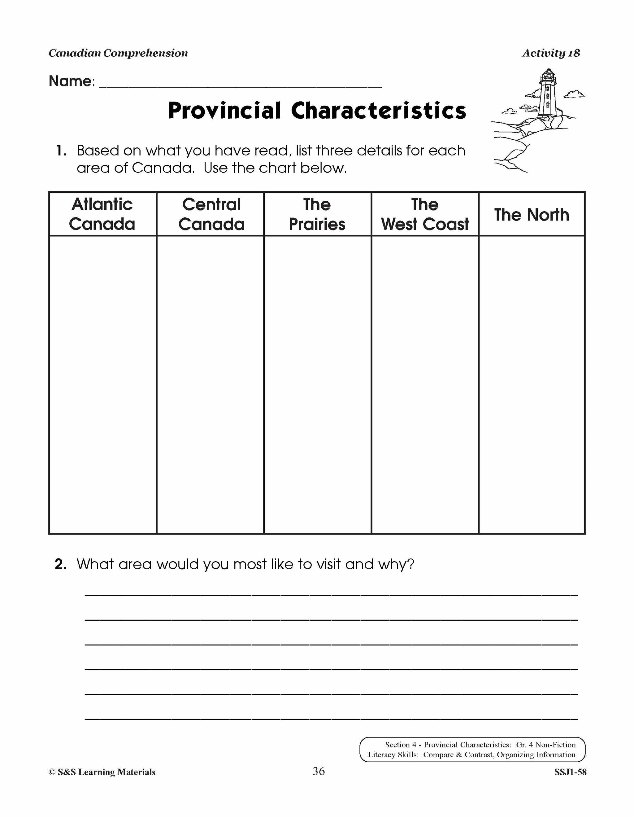 Canadian Comprehension Grades 3-4 (Fiction and Nonfiction)