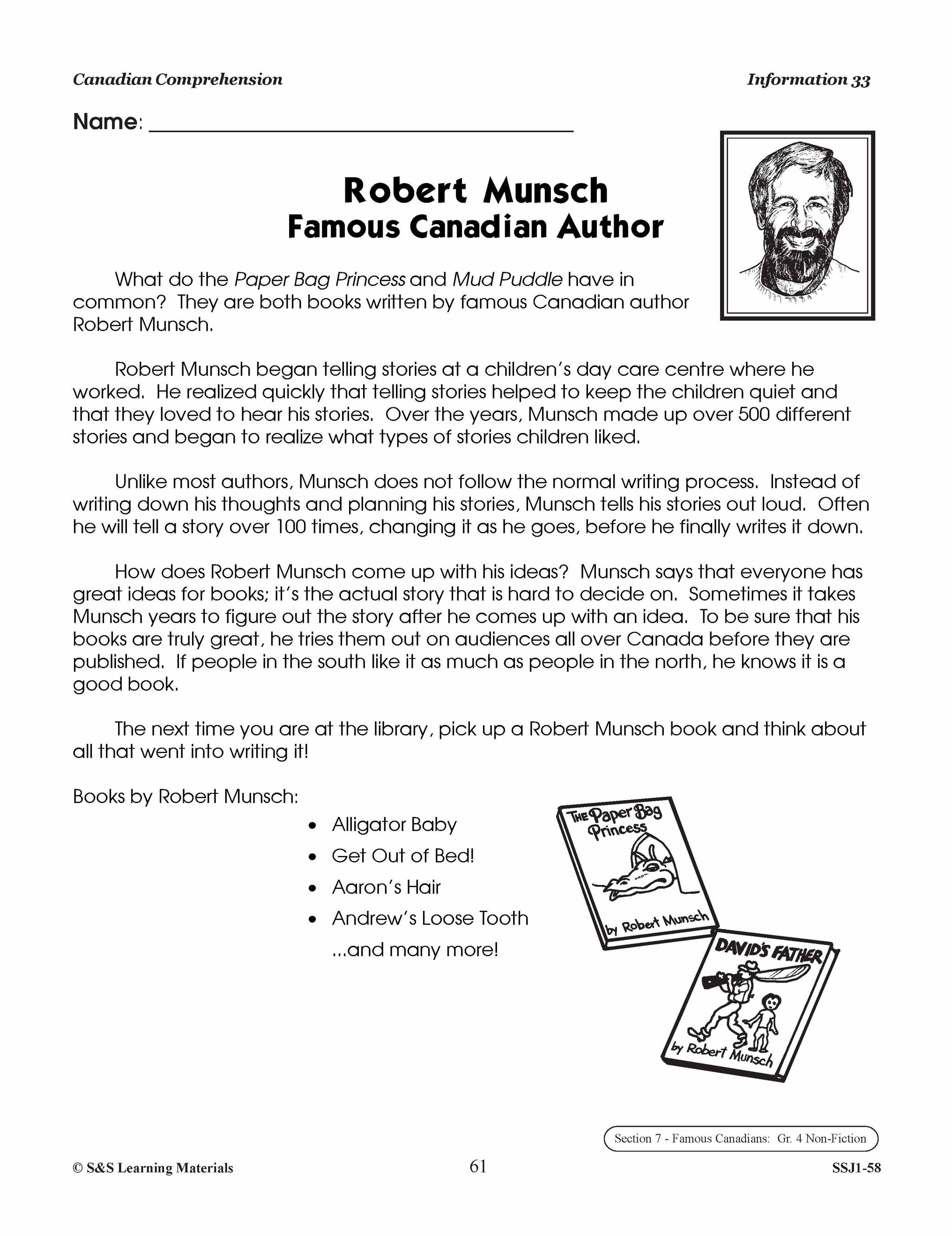 Canadian Comprehension Grades 3-4 (Fiction and Nonfiction)