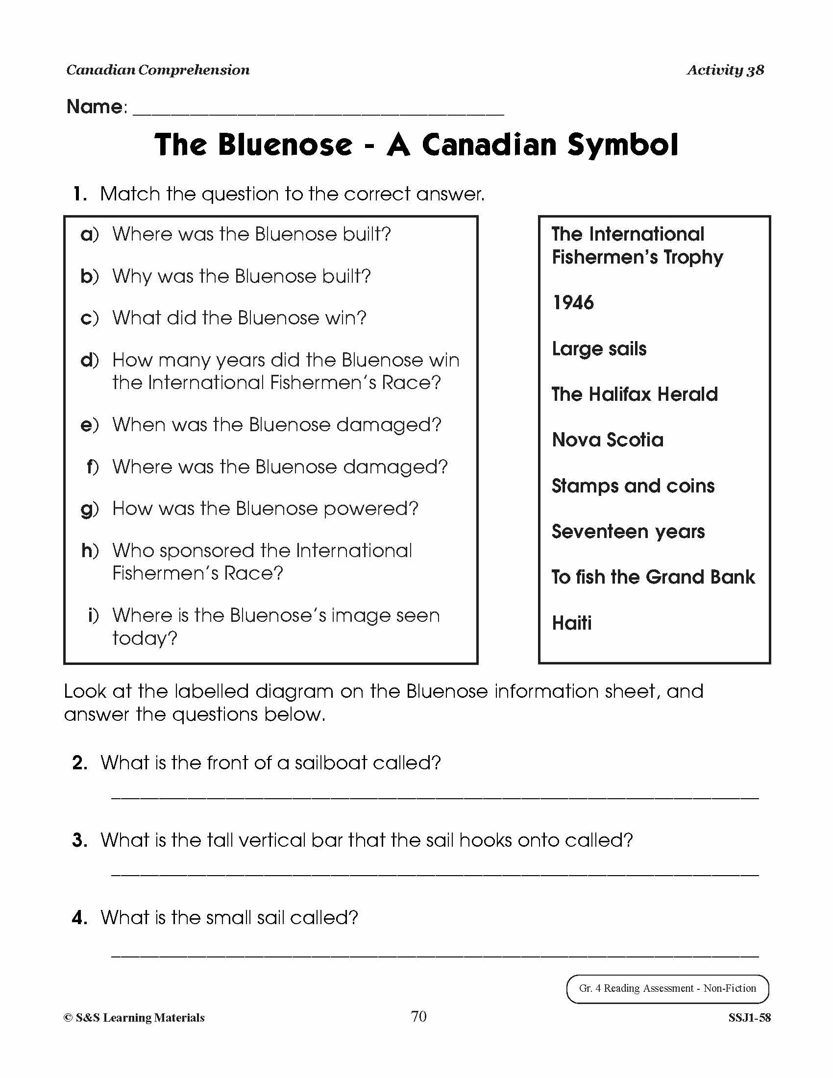 Canadian Comprehension Grades 3-4 (Fiction and Nonfiction)