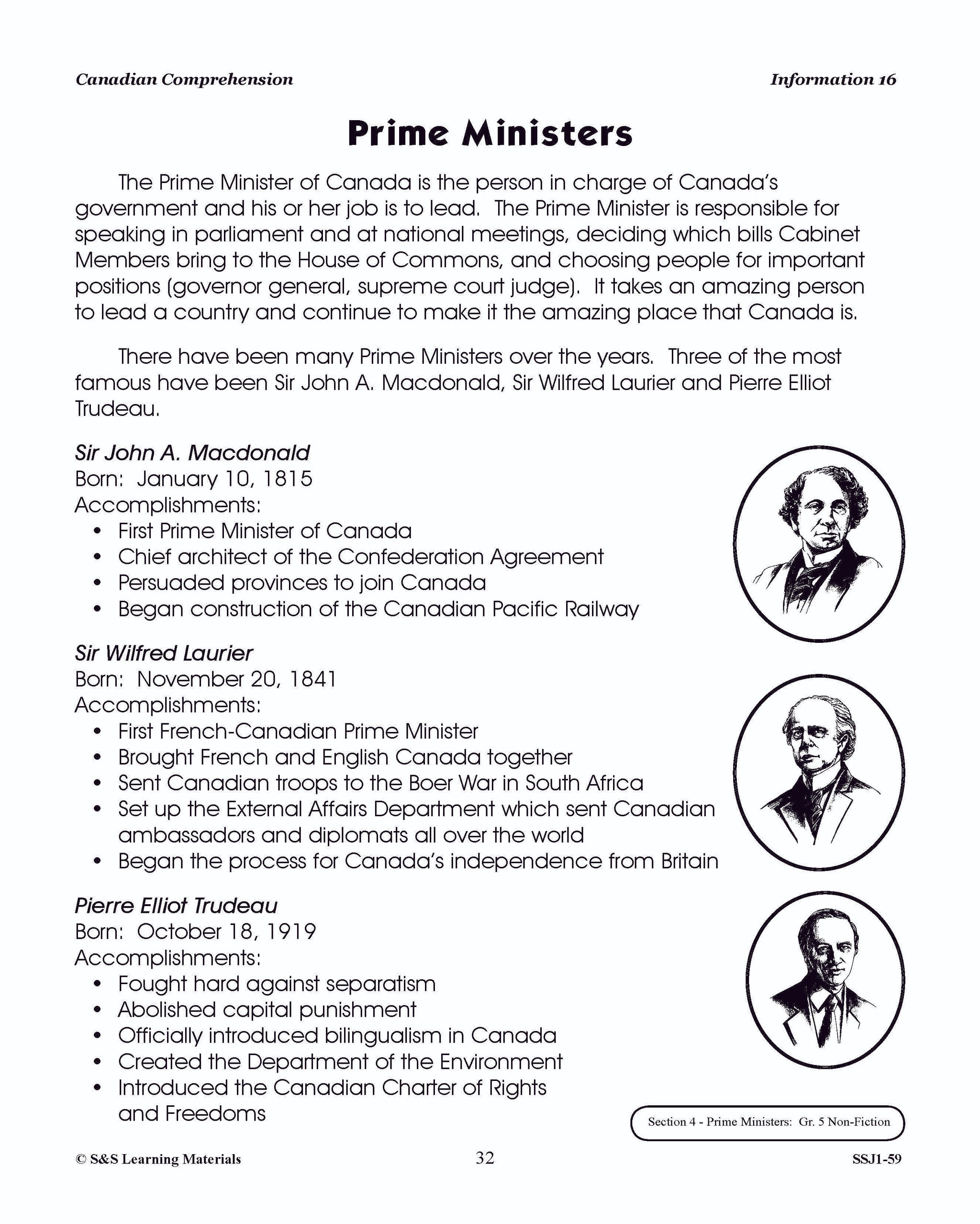 Canadian Comprehension Grades 5-6 (Fiction and NonFiction)