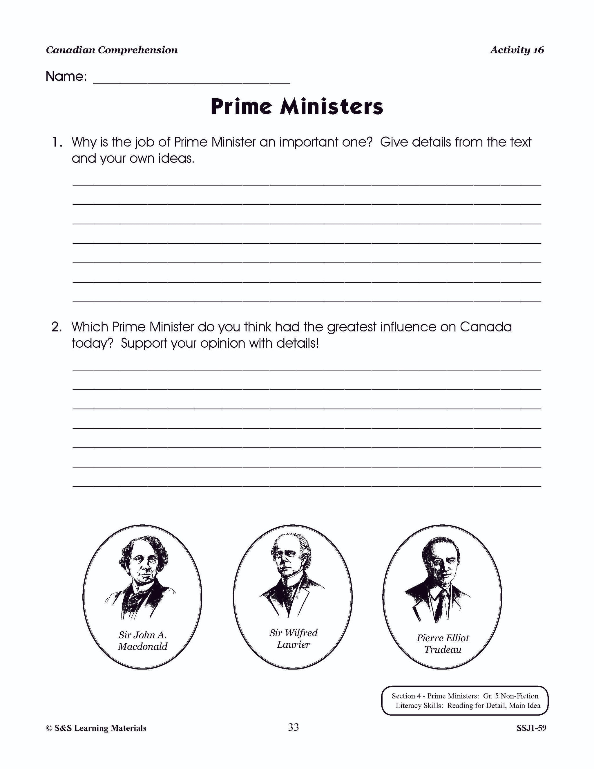 Canadian Comprehension Grades 5-6 (Fiction and NonFiction)