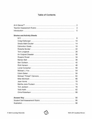 Canadian Heroes Grades 5-8 - everyday heroes in times of disaster, medicine, science, sports and more!