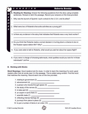 Canadian Heroes Grades 5-8 - everyday heroes in times of disaster, medicine, science, sports and more!