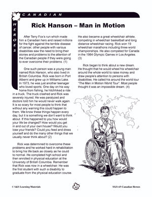 Canadian Heroes Grades 5-8 - everyday heroes in times of disaster, medicine, science, sports and more!