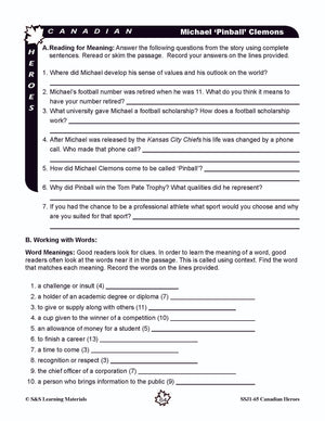 Canadian Heroes Grades 5-8 - everyday heroes in times of disaster, medicine, science, sports and more!