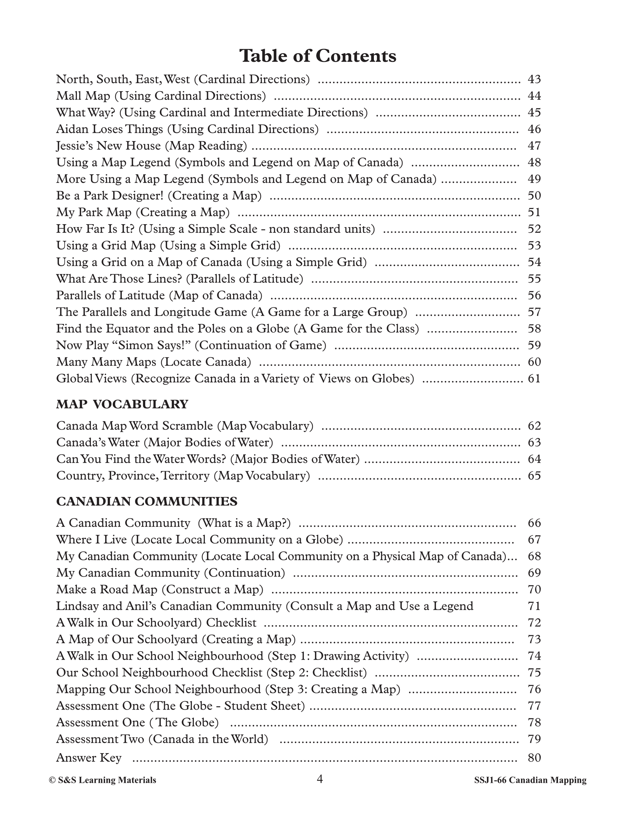 Canadian Mapping Skills: An Introduction to Mapping Grades 1-2