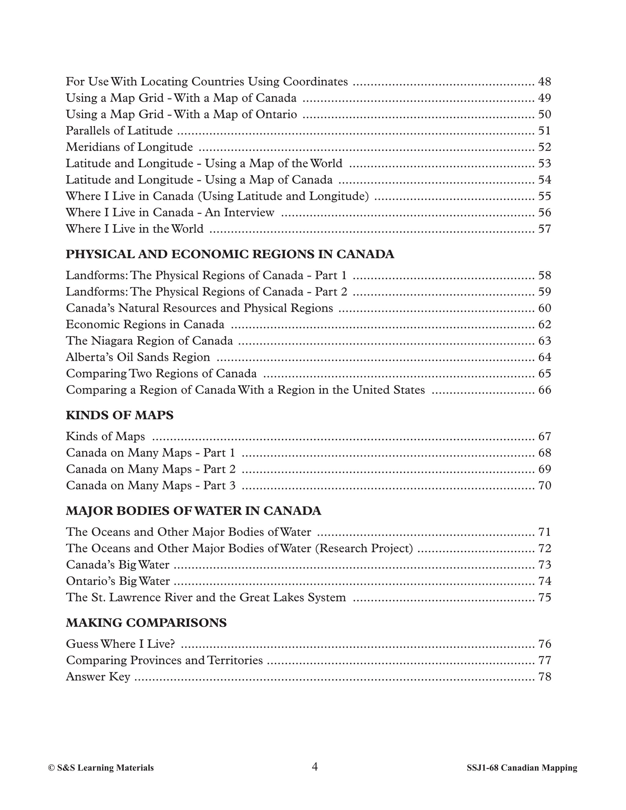 Canadian Mapping Skills: Extending Knowledge Grades 4-5