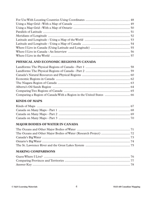 Canadian Mapping Skills: Extending Knowledge Grades 4-5