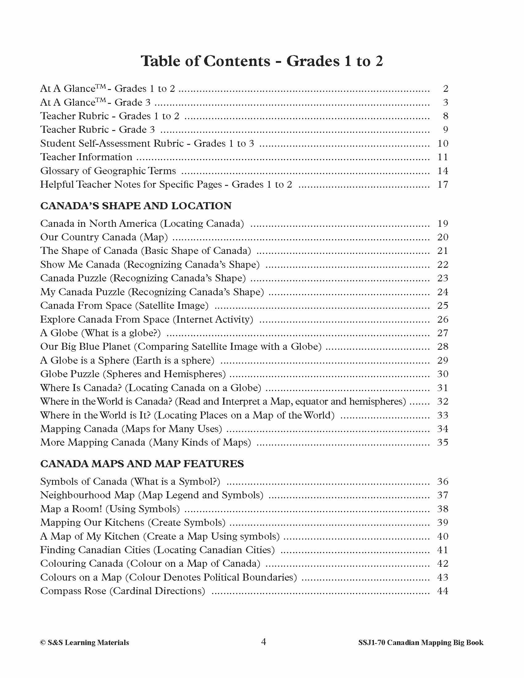 Big Book of Canadian Mapping Skills Grades 1-3