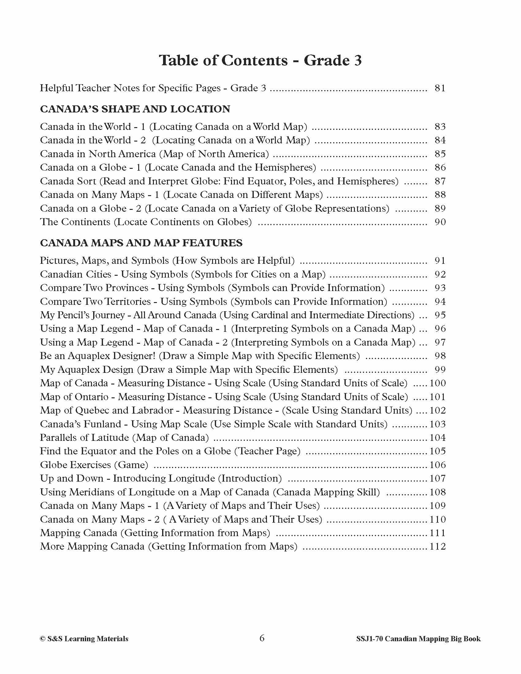 Big Book of Canadian Mapping Skills Grades 1-3