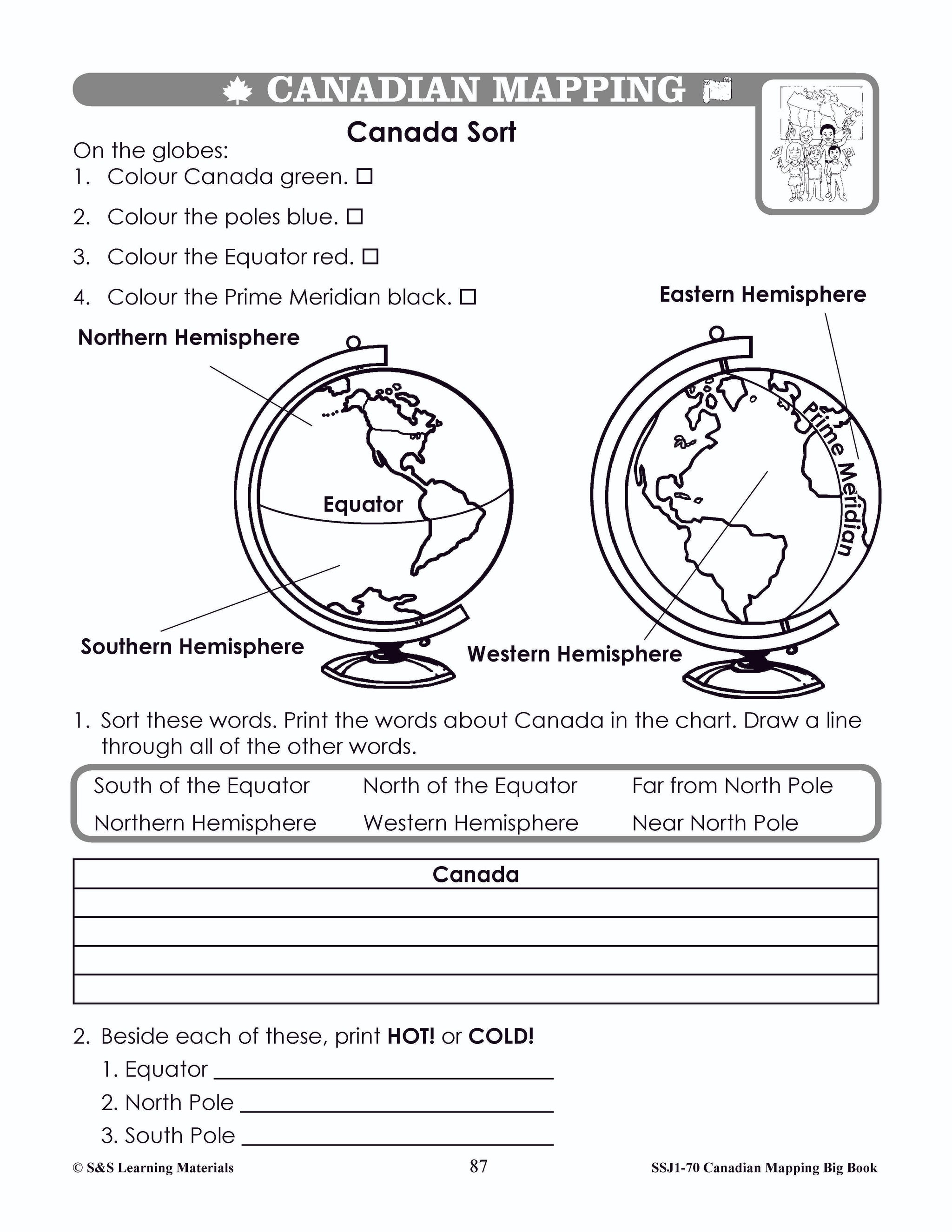 Big Book of Canadian Mapping Skills Grades 1-3