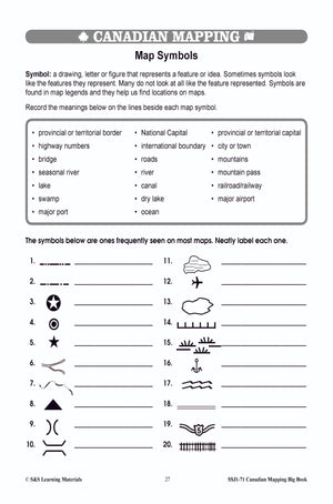 Big Book of Canadian Mapping Skills Grades 4-6