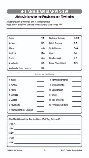 Big Book of Canadian Mapping Skills Grades 4-6