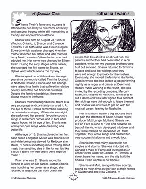 Famous Canadian Female Musicians Non Fiction Reading Grades 4-8