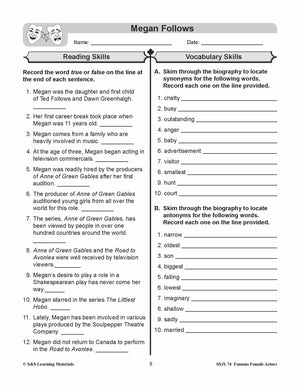 Famous Canadian Male Actors Non Fiction Reading Grades 4-8