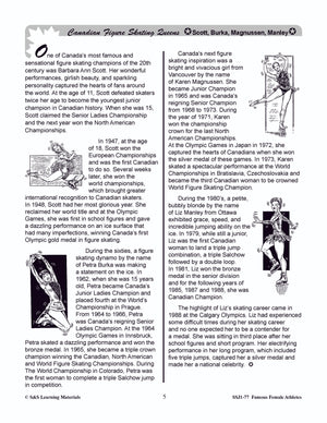 Famous Canadian Female Athletes Non Fiction Reading Grades 4-8