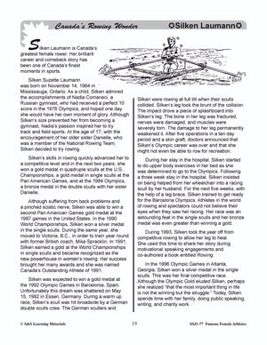 Famous Canadian Female Athletes Non Fiction Reading Grades 4-8