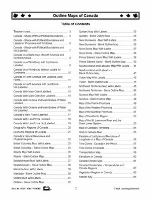 Outline Maps of Canada Grades 4-8