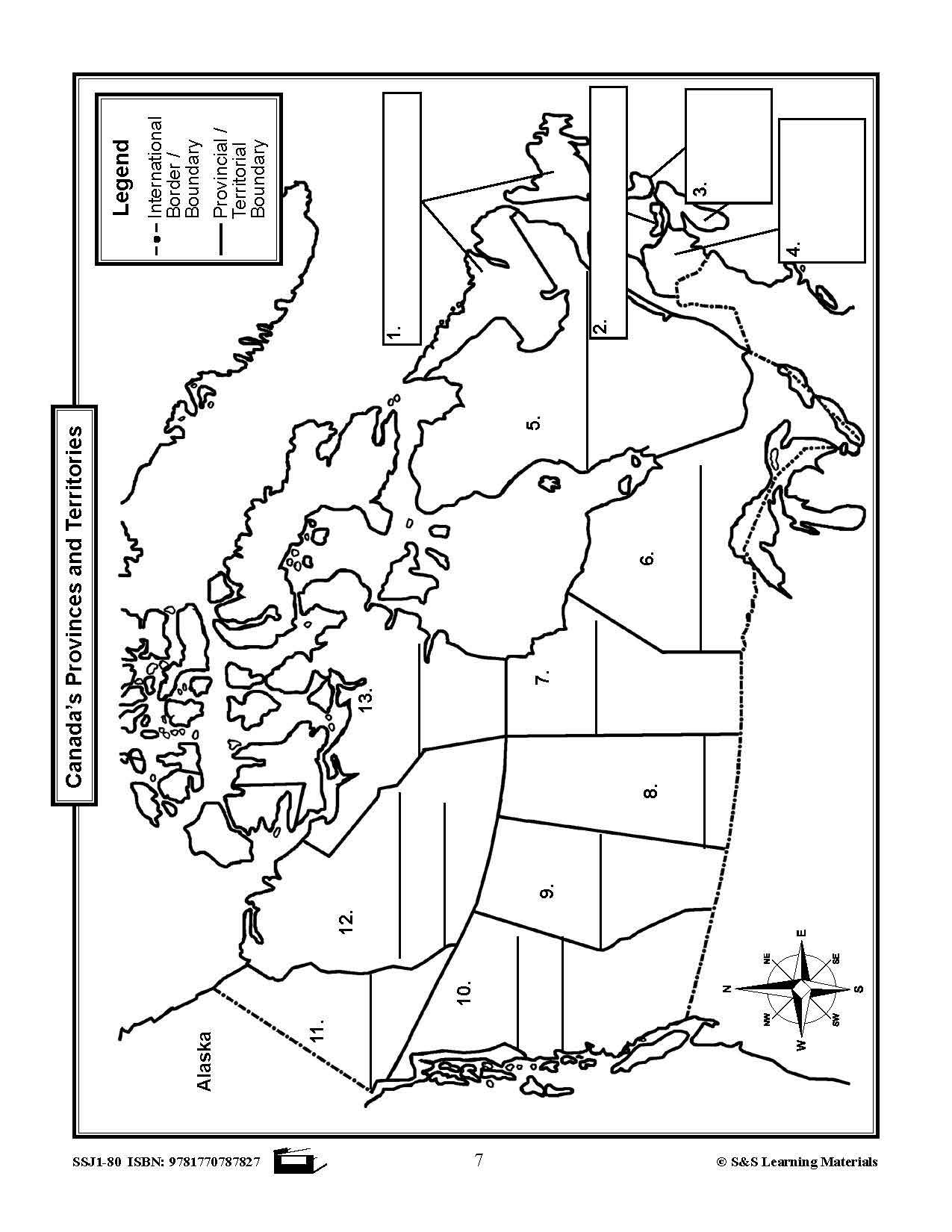 Outline Maps of Canada Grades 4-8