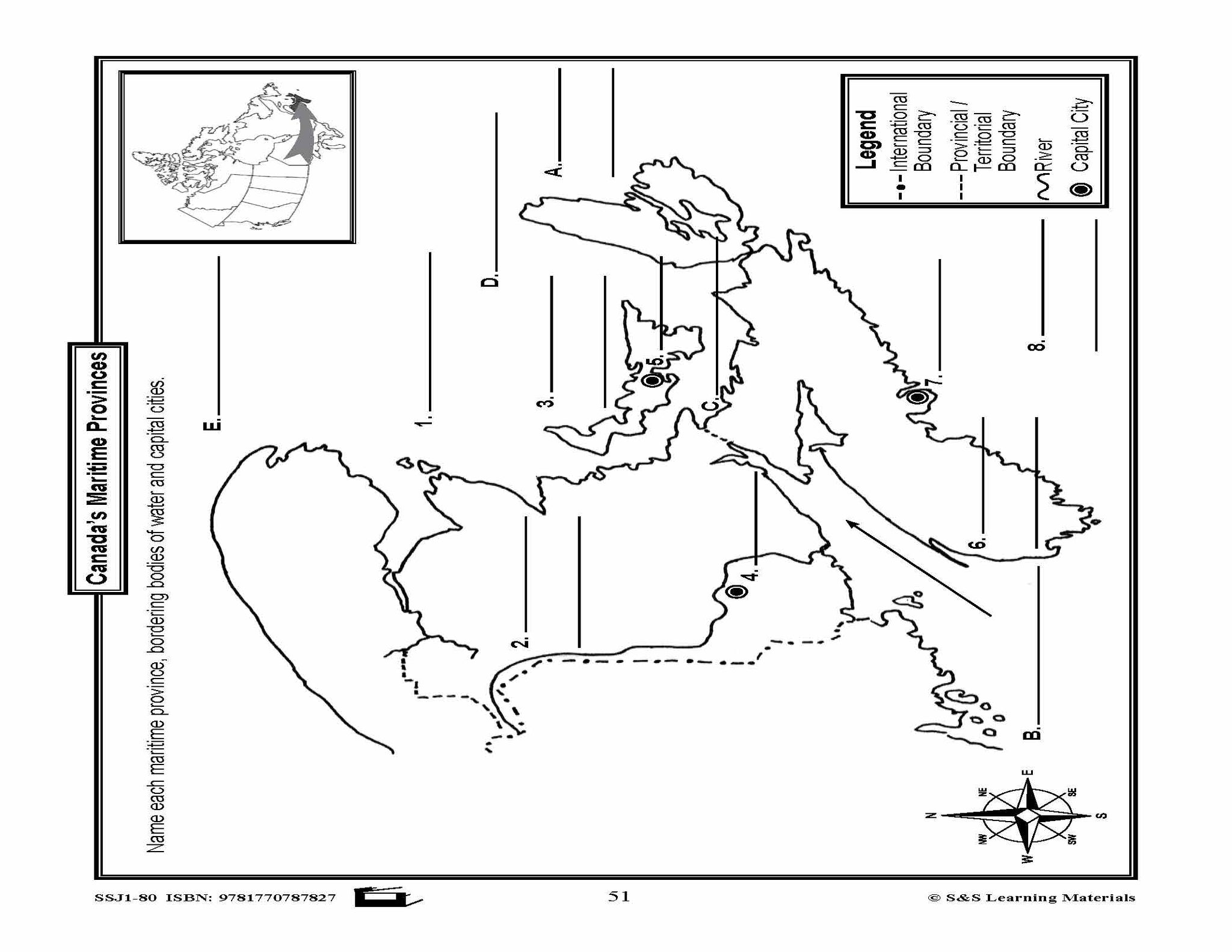Outline Maps of Canada Grades 4-8