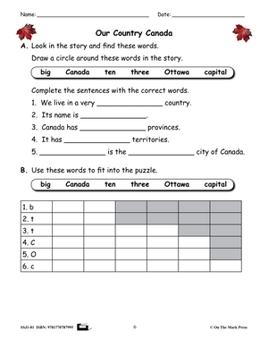 Canadian Mini Lessons: Improving Reading, Grammar and Writing Skills Grade 1
