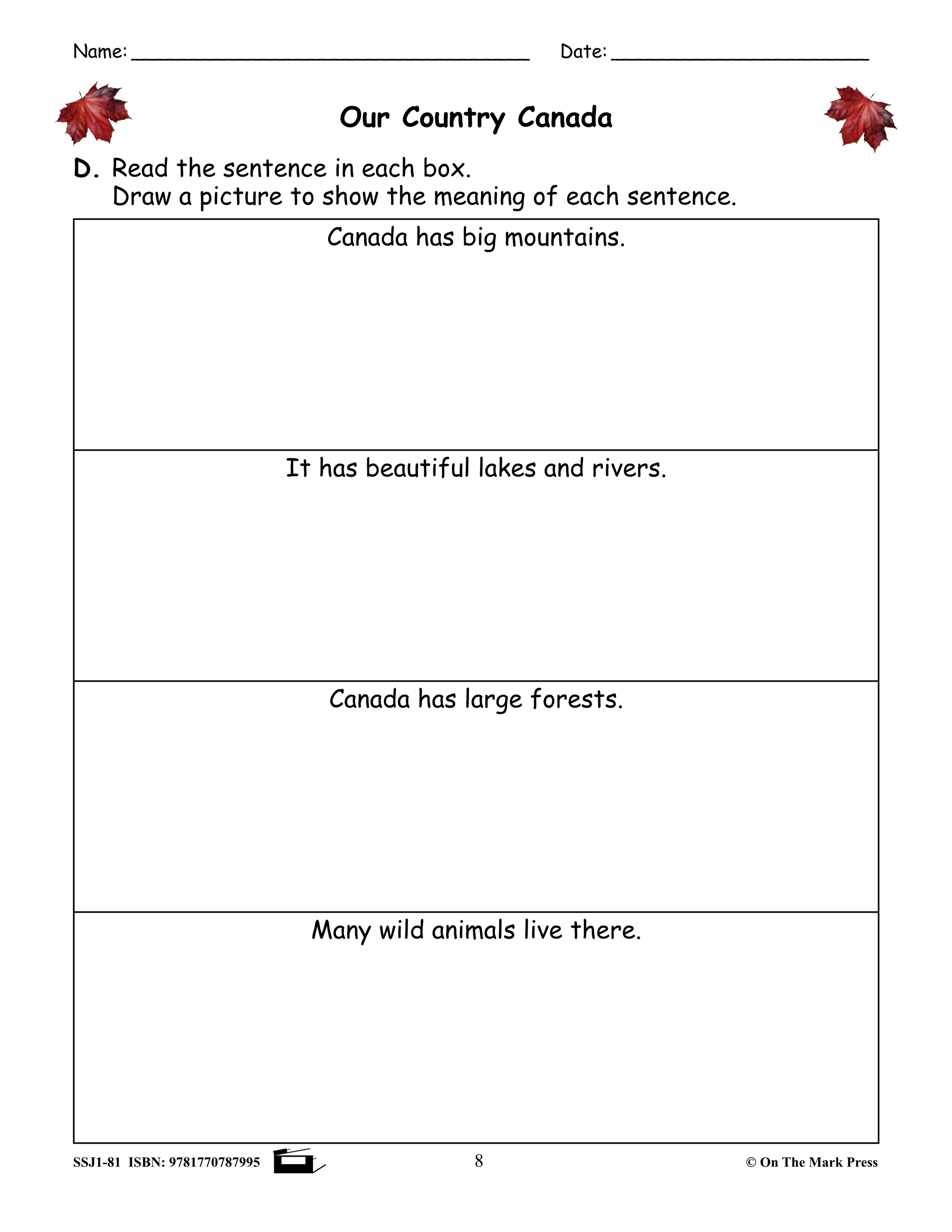 Canadian Mini Lessons: Improving Reading, Grammar and Writing Skills Grade 1