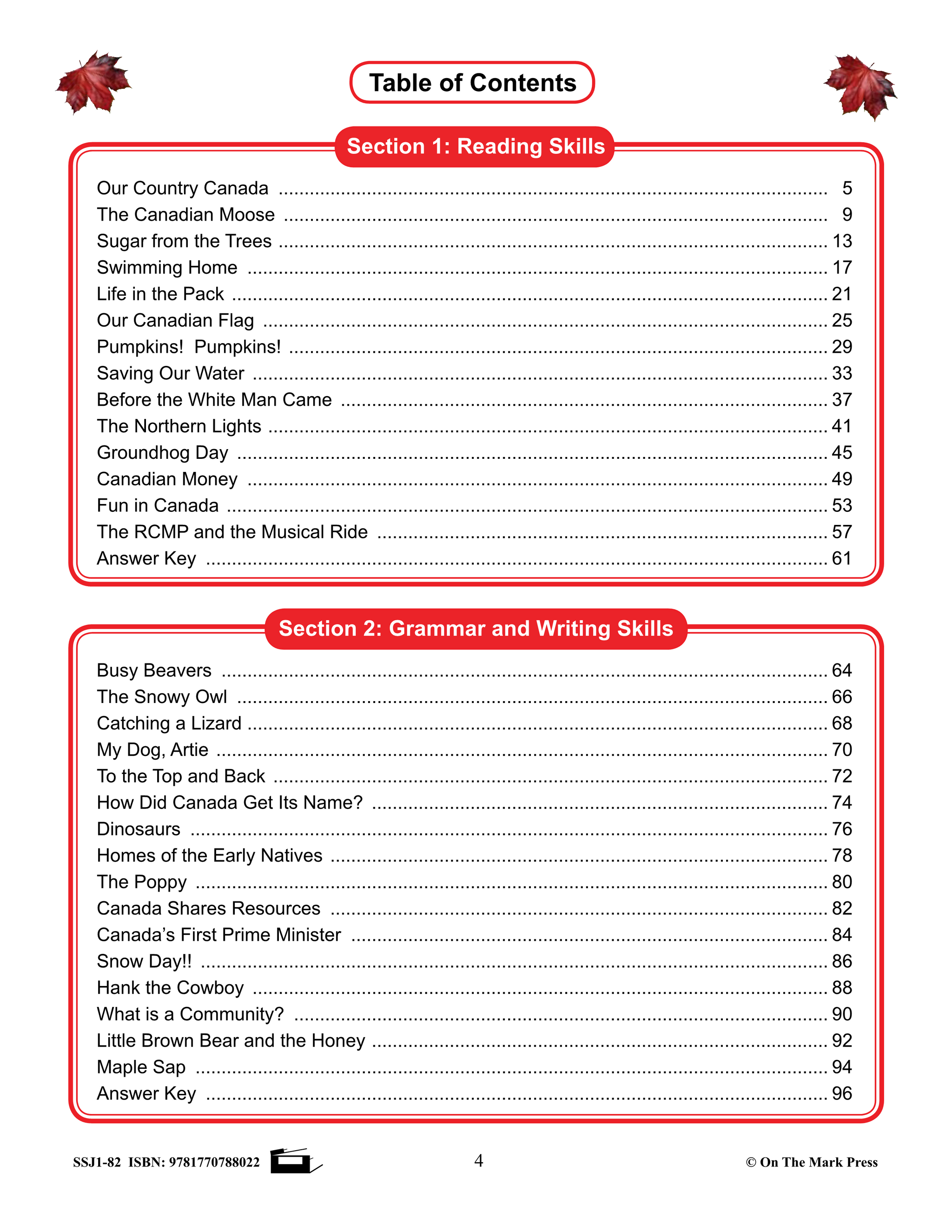 Canadian Mini Lessons: Improving Reading, Grammar and Writing Skills Grade 2