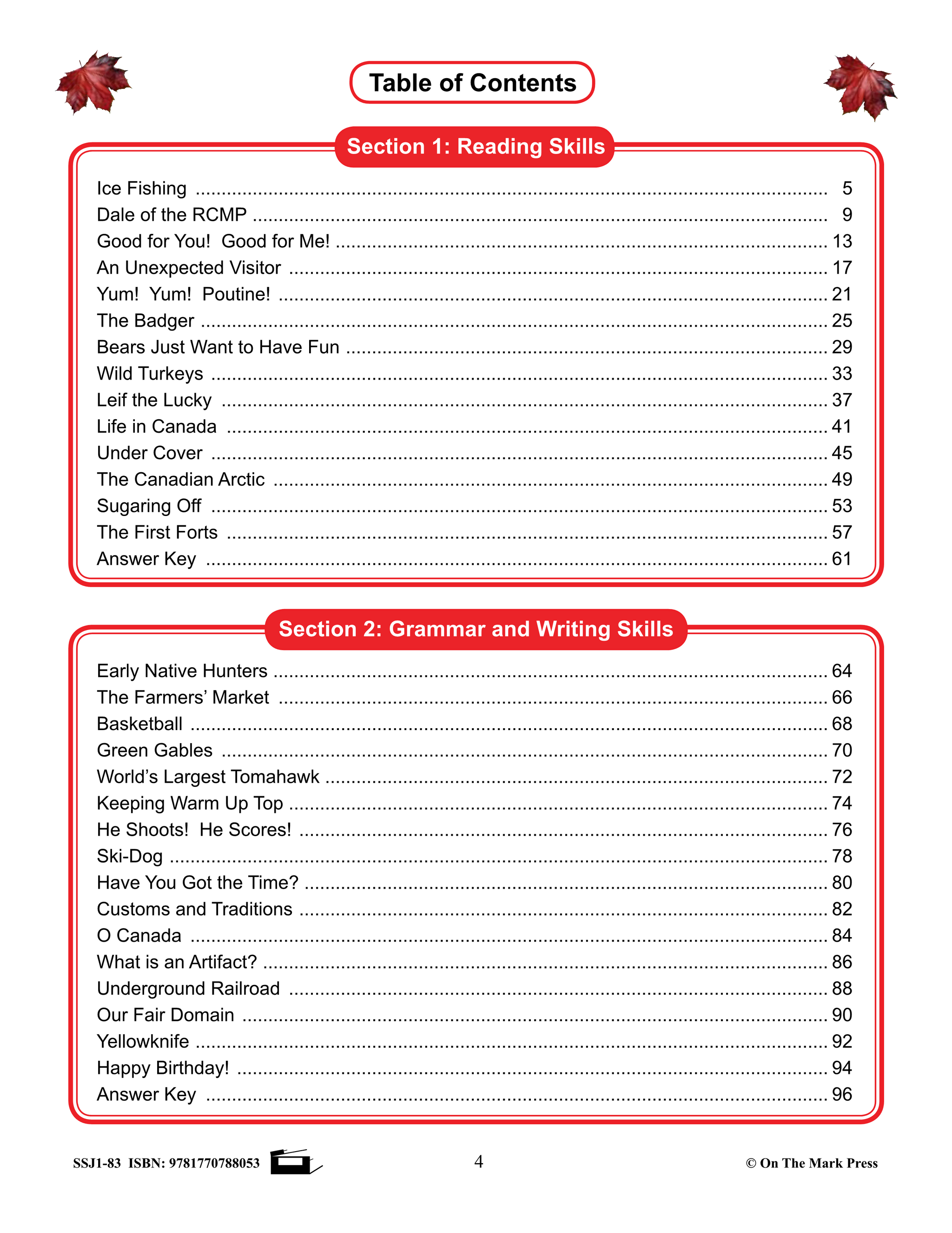 Canadian Mini Lessons: Improving Reading, Grammar and Writing Skills Grade 3