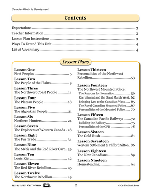 Canadian West - It's Development Grades 7-8