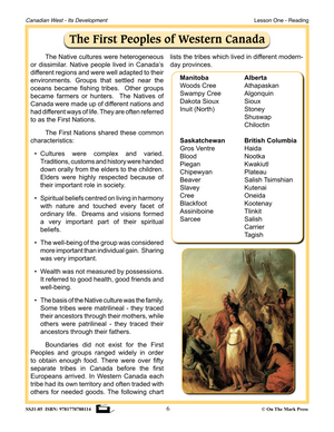 Canadian West - It's Development Grades 7-8