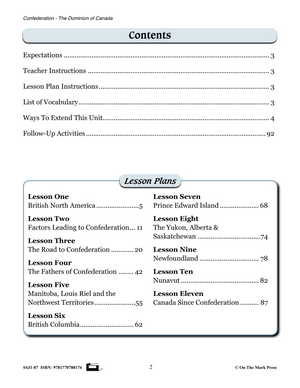 Confederation - The Dominion of Canada Grades 7-8