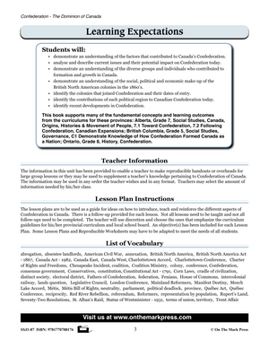 Confederation - The Dominion of Canada Grades 7-8
