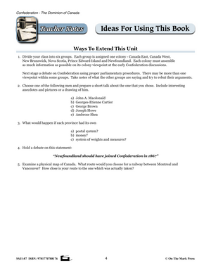 Confederation - The Dominion of Canada Grades 7-8
