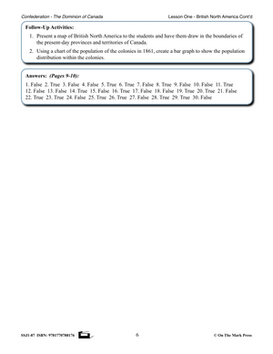 Confederation - The Dominion of Canada Grades 7-8
