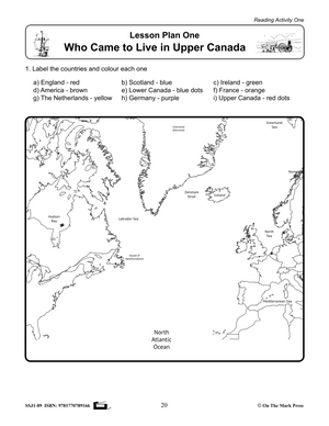 Early Settlers in Upper Canada Grades 2-4