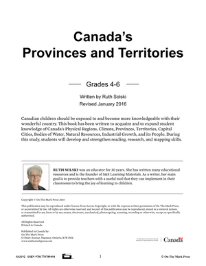 Canada's Provinces & Territories Grades 4-6
