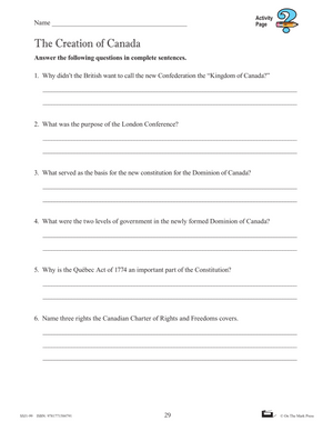 Creating Canada 1850-1890 Grade 8, High Interest, Low Vocabulary