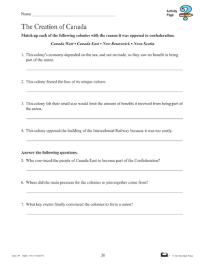 Creating Canada 1850-1890 Grade 8, High Interest, Low Vocabulary