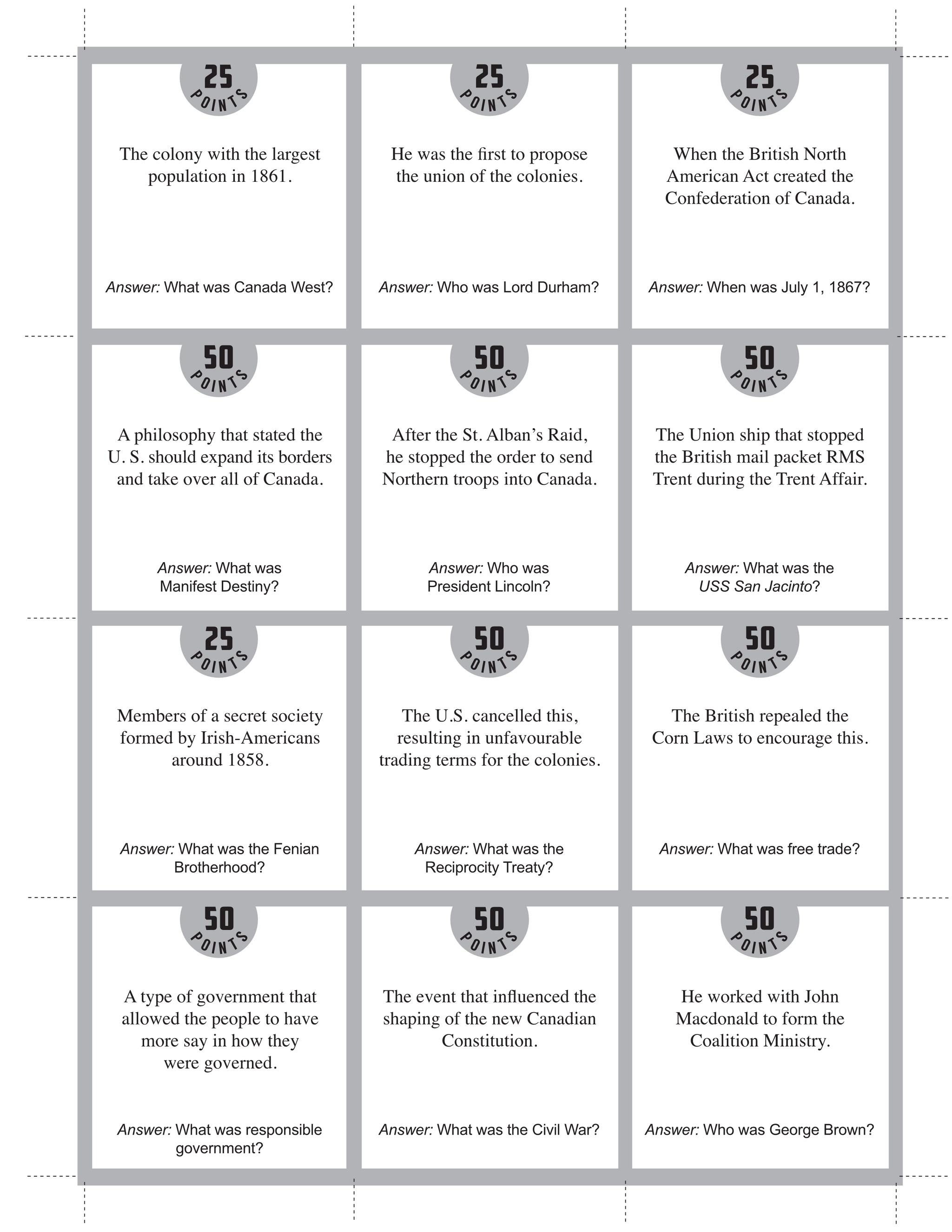 Creating Canada 1850-1890 Grade 8, High Interest, Low Vocabulary