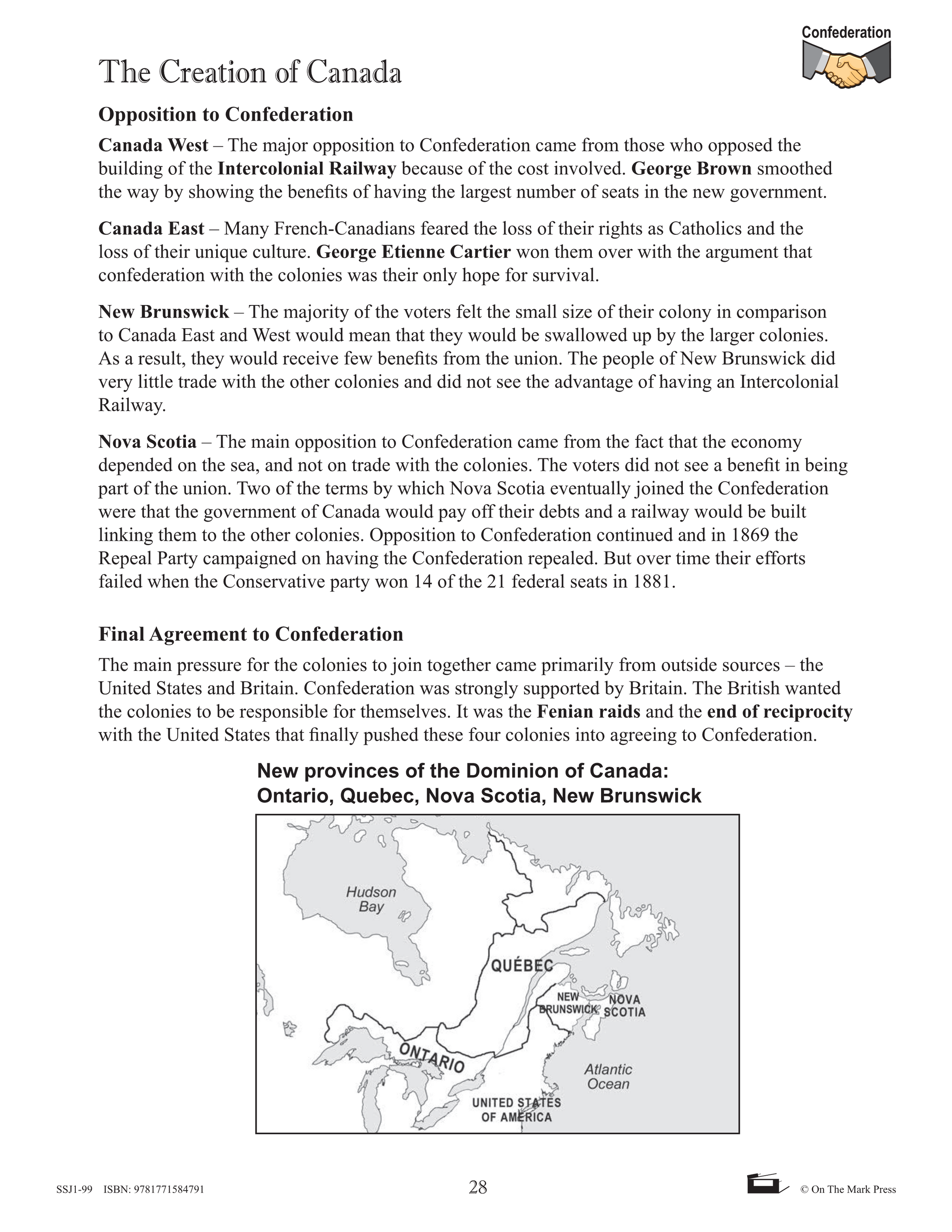 Creating Canada 1850-1890 Grade 8, High Interest, Low Vocabulary