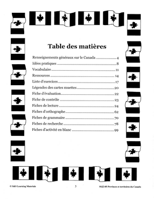 Provinces et territores du Canada 3e à 5e année