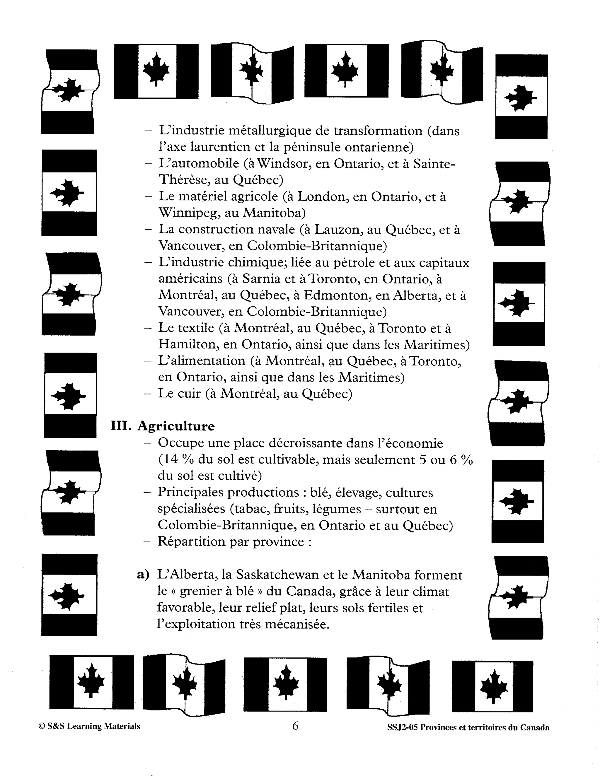 Provinces et territores du Canada 3e à 5e année