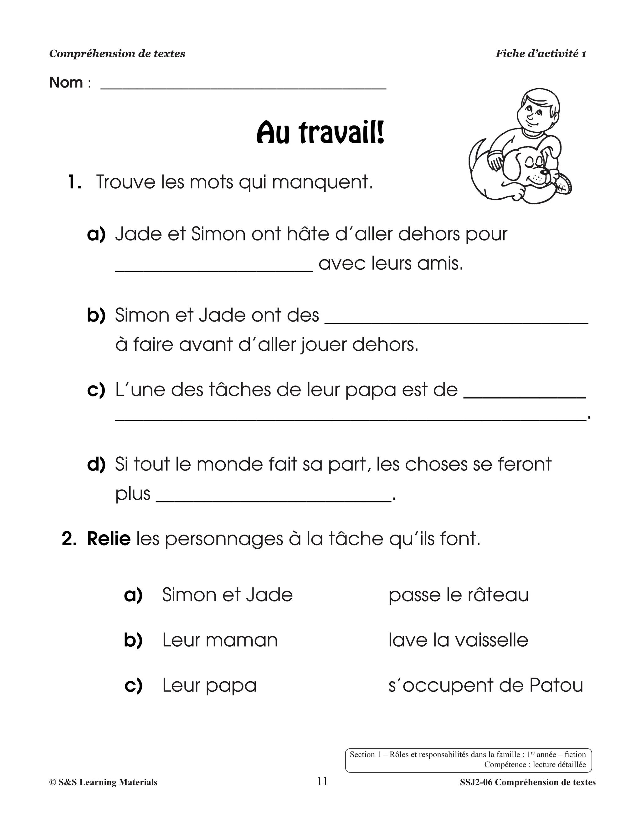 Compréhension de Textes 1e et 2e années