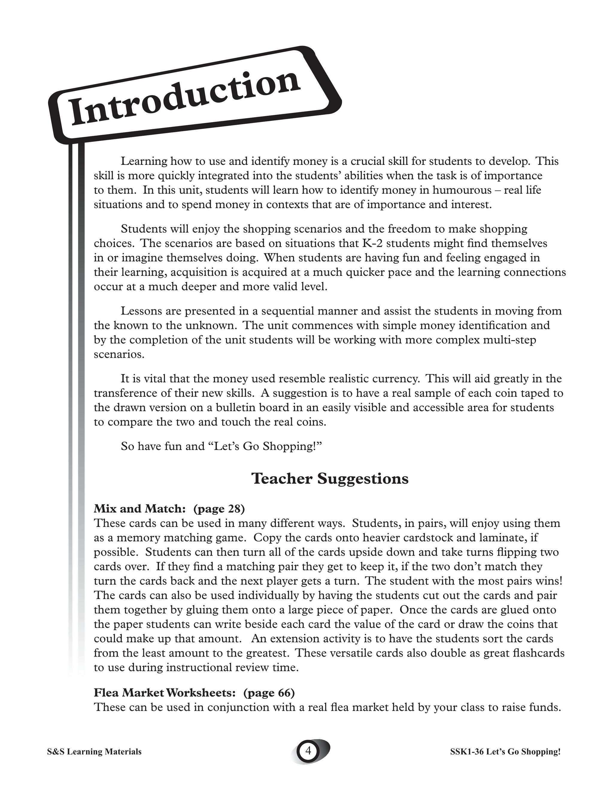 Let's Go Shopping with Canadian Money using real- life scenarios Grades K-3