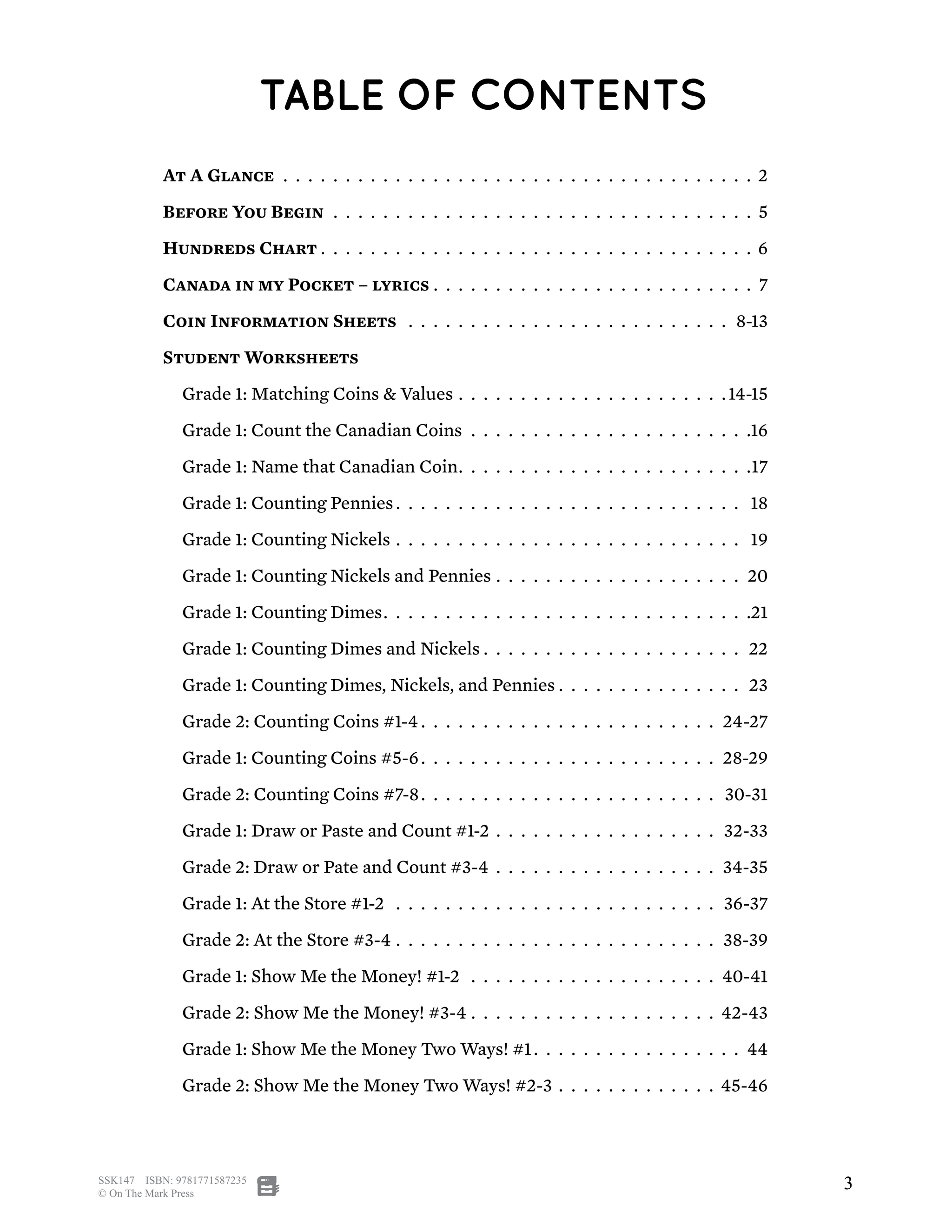 Canadian Money Grades 1-2