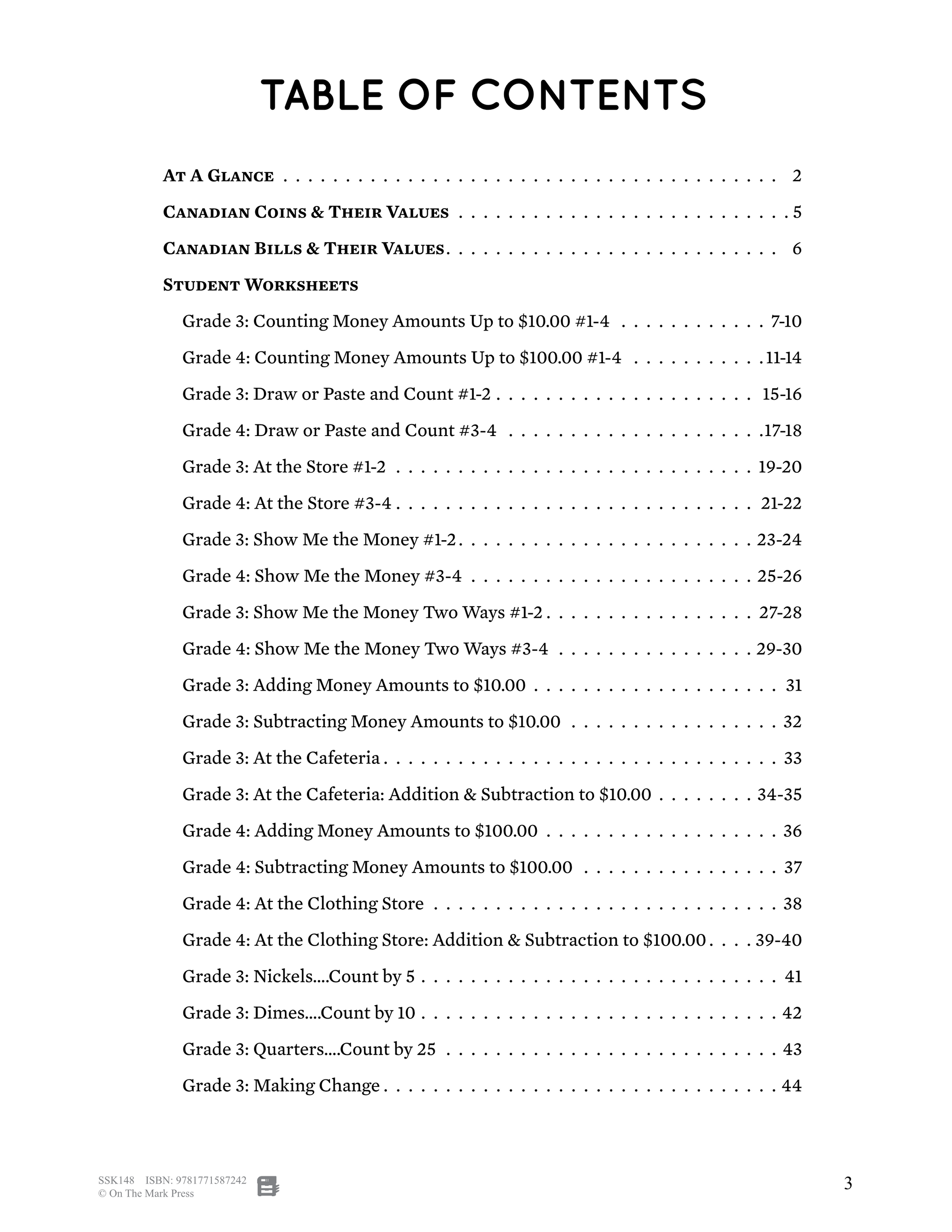 Canadian Money Grades 3-4